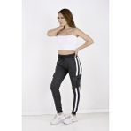 Black Steel 2 Iplik Yanları Şeritli,kargo Cepli Kadın Eşofman ALTI-8831 - 2XL - Antrasit