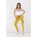 Black Steel 2 Iplik Yanları Şeritli,kargo Cepli Kadın Eşofman ALTI-8831 - 2XL - Hardal