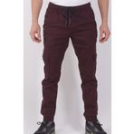 BLACK STEEL BEL VE PAÇA LASTİKLİ YANLARI KARGO CEPLİ PANTOLON-19000 (BORDO / 30)