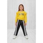 Black Steel Pul Nakışlı Çocuk Boy Kız Eşofman Bluz Takım - Sarı - 6 - 7 Yaş
