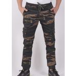 BLACK STEEL SLİM FİT,BEL VE PAÇA LASTİKLİ,KARGO CEPLİ KAMUFLAJ DESEN PANTOLON-91000 (YEŞİL-BEJ / 30)