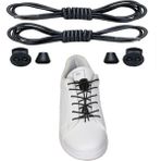 Black Vein Siyah Akıllı Bağcık, Pratik Lastikli Ayakkabı Bağcığı, Spor, Çocuk, Klasik ve Bot Bağcığı, 100 cm