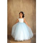black white wedding Kız Çocuk Bebe Mavi Kabarık Elbise