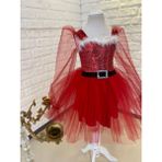 Black White Wedding Kız Çocuk Noel Yılbaşı Kostümü - 7 - 8 Yaş - 00Kırmızı
