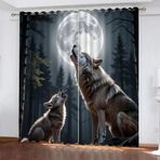 Black Wolf Isı Yalıtımlı Karartma Perdeleri 2 Panel 60 x 140 cm Anti Soğuk ve Isı Kısa Delikli Çocuk Yatak Odası ve Oturma Odası için