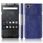 BlackBerry Keyone için Zshion Kılıf, Croco Premium PU Deri Koruyucu Kılıflar BlackBerry Keyone için Basit Deurable ve Hafif Kılıf (Koyu Mavi)