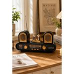 Blackbird Game Center Golon RX-998 Siyah Nostaljik Şarjlı Radyo Bluetooth Hoparlör USB Tf Kart Fm/am/sw 3 Bantlı