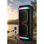 Blackbird Game Center Hepu HP-986 24W Taşınabilir Partybox Hoparlör - Çift 8" Speaker Işıklı, Mikrofonlu, Tws Destekli Ses Sistemi - Siyah