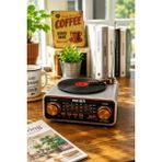 Blackbird Game Center Meier MD-1320BT Gri Nostaljik Görünümlü Bluetooth Hoparlör ve 3 Bantlı Şarjlı Radyo