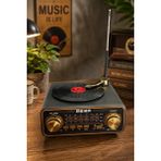 Blackbird Game Center Meier MD-1320BT Siyah Nostaljik Görünümlü Bluetooth Hoparlör ve 3 Bantlı Şarjlı Radyo
