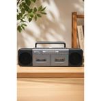 Blackbird Game Center Puxing PX-888BT Gri Nostaljik Çift Kaset Çalar Radyo - Bluetooth, Usb/sd, Mp3 Çalar