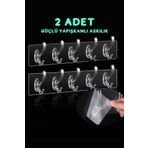 BlackBird Home 5'li Kendinden Yapışkanlı Güçlü Şeffaf Askılık (2 ADET) - Kapı Arkası Mutfak Duvar Banyo Askılığı