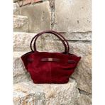 Blackbird Luxe Storm Hakiki Deri Süet Kadın El ve Omuz Çantası - Bordo
