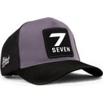 BlackBörk 7 Numara Logolu Siyah-Gri Trucker Şapka Standart Beden Nefes Alabilir Kumaş ile Tasarlandı