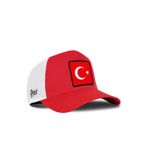 BlackBörk Türk Bayrağı Logolu Kırmızı-Beyaz Trucker Şapka