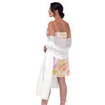 BlackButterfly Metalik Sparkle Gelin Düğün Partisi Akşam Şal Pashmina Wrap, Beyaz, 70CM X 230CM