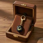 BlackCraft Ay Yıldız Oltu Taşı Anahtarlık