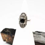 Blackcraft Oltu Taşı Kilit Çerçeve Kadın Yüzük