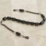 Blackcraft Oltu Taşı Sekizli Gümüş İşleme Zaza Tespih