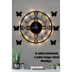 Blackdekor Modern İki Çizgili Beyaz LED Aydınlatmalı Duvar Saati 40 Cm Dekoratif Salon Ofis Duvar Saat