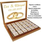 Blackeye Chocolate Kişiye Özel Isimli Söz Nişan Nikah Çikolatası (72 Adet Madlen Çikolata) Altın Kutu