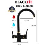 Blackfit 10 Yıl Garantili Baston Borulu Kuğu Arıtmalı Mutfak Eviye Bataryası Arıtma Musluğu