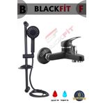 Blackfit 10 Yıl Garantili Mix Siyah Aç Kapa Çift Su Girişli Banyo Bataryası Sürgülü Duş Seti Duş Başlığı