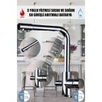 Blackfit 3 Yollu Arıtmalı Sıcak Soğuk Çıkışlı Eviye Mutfak Bataryası Arıtmalı Musluk - Krom