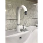 Blackfit Beyaz Kısa Lavabo Bataryası Delta Pirinç Malzeme ile Aç - Kapa Özelliği 3 Yıl Garanti