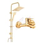 BlackFit Gold Tepe Duş Seti Duş Robotu Banyo Duş Bataryası Yağmurlama Duş Başlığı