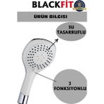 Blackfit Mix Beyaz Aç Kapa Çift Su Girişli Banyo Bataryası Ruby Duş Başlığı Set