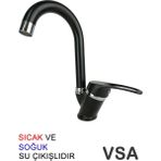 Blackfit Siyah Mix Lavabo Bataryası Aç Kapa Musluk