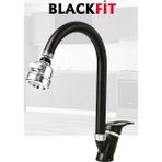 Blackfit Siyah Mix Mutfak Bataryası Oynar Başlıklı Mutfak Musluğu Eviye Bataryası Çift Su Girişli