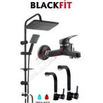 Blackfit Siyah Tepe Duş Seti Duş Robotu Duş Başlığı Banyo Bataryası Lavabo Bataryası Mutfak Bataryası