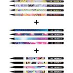 Blackline Karışık Kurşun Kalem 12'li Set,uzay Desenli,neon,mozaik Desenli Konsept Kurşun Kalemler - Çok Renkli