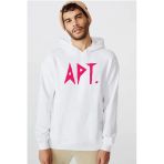Blackpink Apt Beyaz Erkek 3İp Kapşonlu Sweatshirt