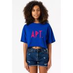 Blackpink Apt Mavi Kadın Crop Tshirt