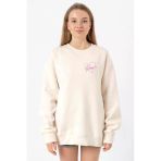 Blackpink Jisoo Signature Ekru Kadın 2İp Sweatshirt