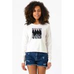 Blackpink Revolution Ekstra Uzunkol Sweatshirt Ekru