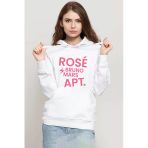 Blackpınk Rose Bruno Mars Apt Beyaz Kadın 3İp Kapşonlu Sweatshirt