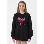 Blackpınk Rose Bruno Mars Apt Siyah Kadın 2İp Sweatshirt