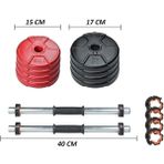 Blackred 11 kg Dambıl Seti 6 In 1 Fitness Set Dayanıklı ve Kaliteli Ağırlık