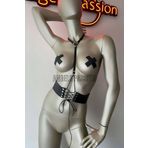 Blackruby Klipsli Deri Korse Harness - Deri Korse Elbise - BRF594 Kırmızı - L/XL