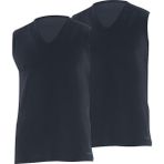 Blackspade 9227 Loose Fit V Yaka Sıfır Kol 2'li Siyah Erkek Atlet