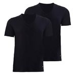 BLACKSPADE 9671 ERKEK TENDER COTTON 2 Lİ V YAKA KISA KOL SİYAH T-SHİRT SİYAH-955 S