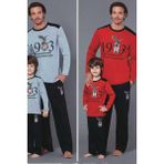 Blackspade Erkek Çocuk Pijama Takımı Kırmızı Renkli Pamuklu Desenli Rahat Kullanım - 5 Yaş