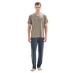 Blackspade Erkek Kısa Kol Pijama Takımı, Haki, S Beden