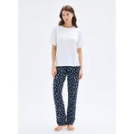 Blackspade Kadın Beyaz Kısa Kol Pijama Takımı,%95 Viskon%5 Elastan, S Beden