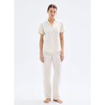 Blackspade Kadın Kısa Kol Pijama Takımı, Ekru, M Beden