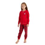 Blackspade Kız Çocuk Pijama Takımı,%100 Pamuk, Kırmızı, 8-9 Yaş